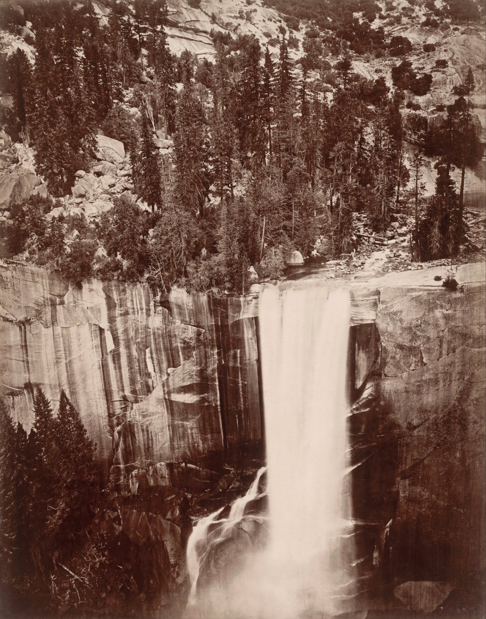 Pi-Wi-Ack（星光淋浴），Vernal Fall，400英尺，优胜美地山谷 作者 爱德沃德·迈布里奇