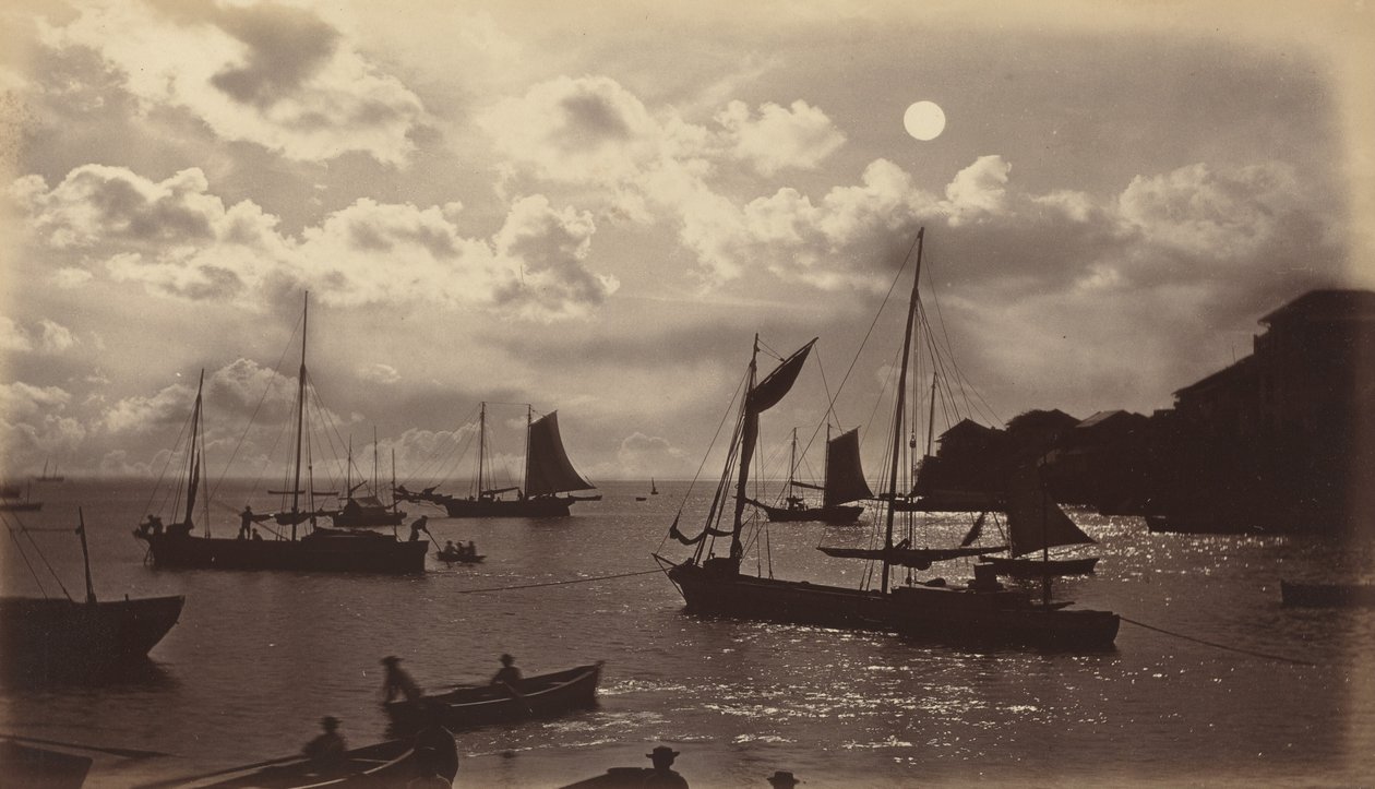 月光效应-巴拿马湾，1877年。 作者 爱德沃德·迈布里奇