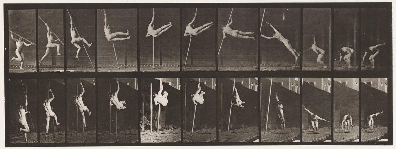 板块164.跳跃; Pole Vaulting，1872-1885 作者 爱德沃德·迈布里奇