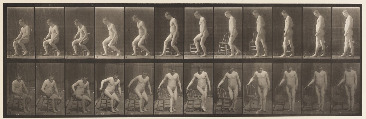 板块236.Placing Diair和Sitting Down，1885 作者 爱德沃德·迈布里奇