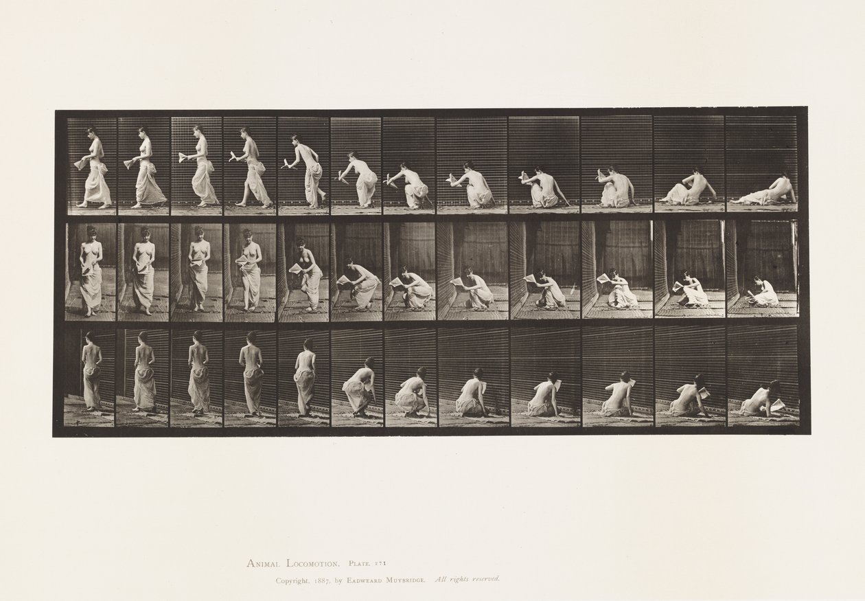 Plate 271. Arising from the Ground with a Paper in Left Hand 作者 爱德沃德·迈布里奇