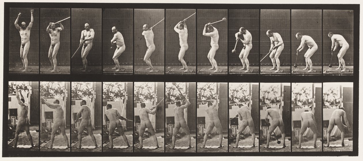 板块308.Throwing the Hammer，1885 作者 爱德沃德·迈布里奇