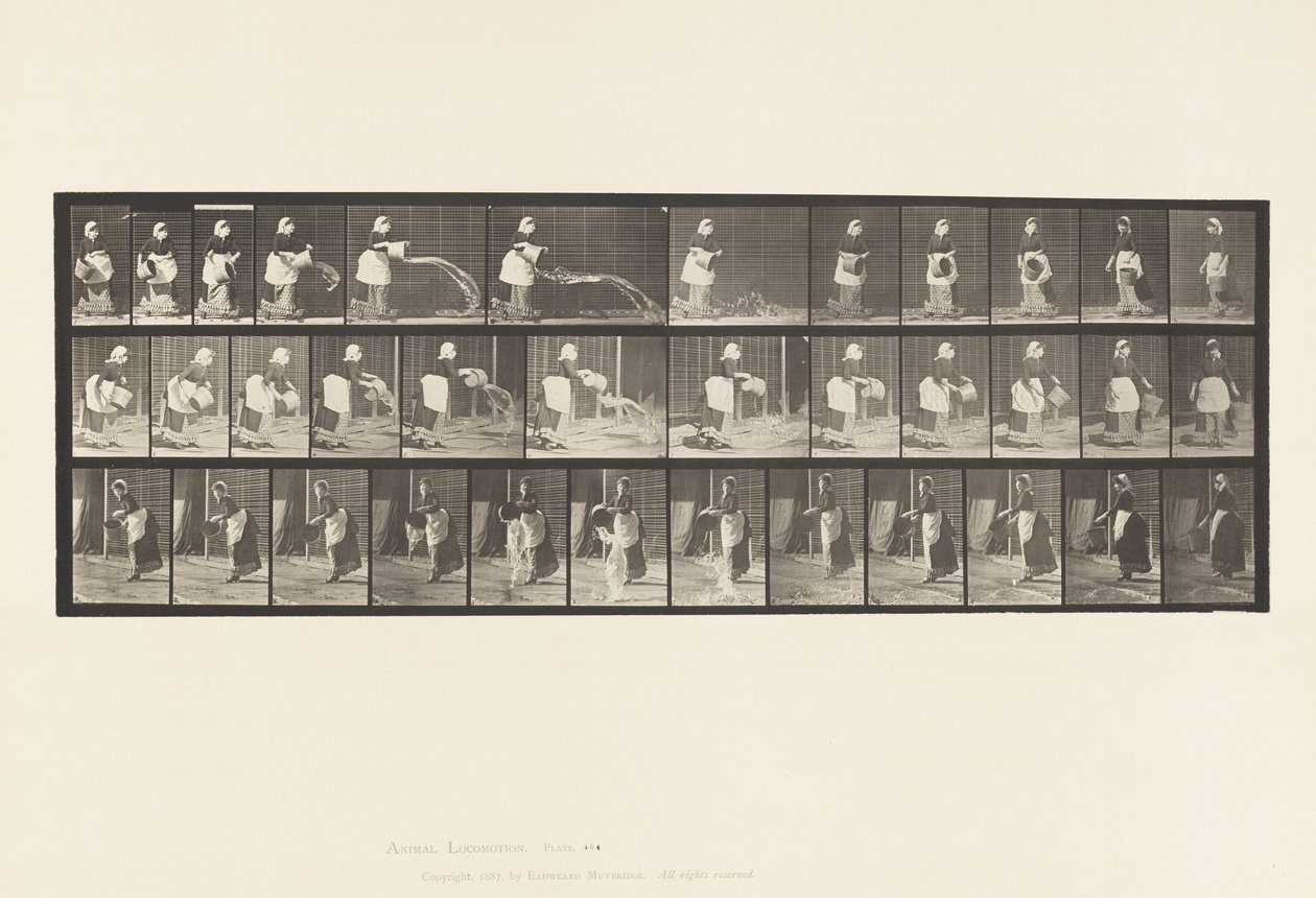 板块404.Emptying水桶，1885年 作者 爱德沃德·迈布里奇