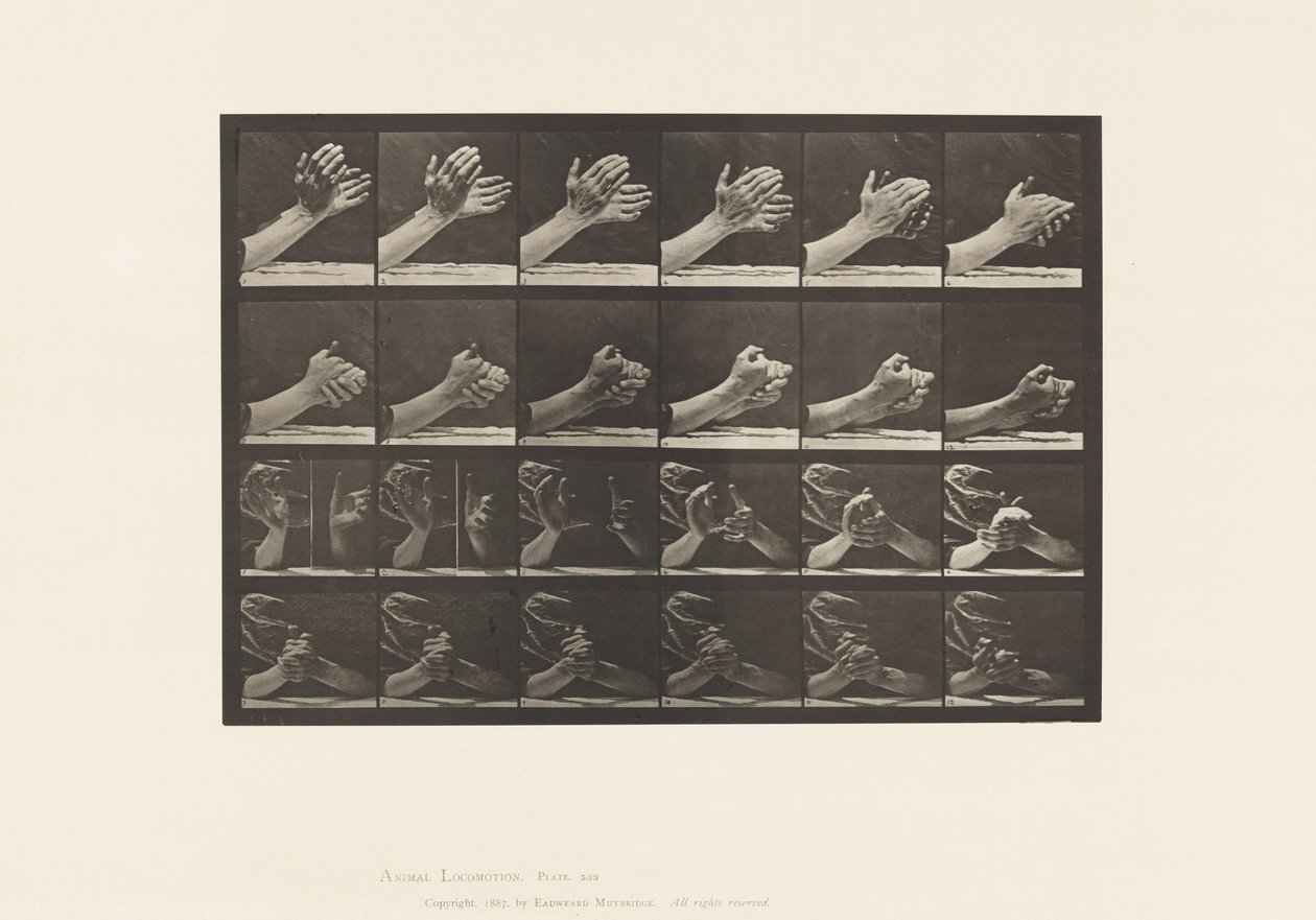 板533.手的移动;紧握手，1885年 作者 爱德沃德·迈布里奇