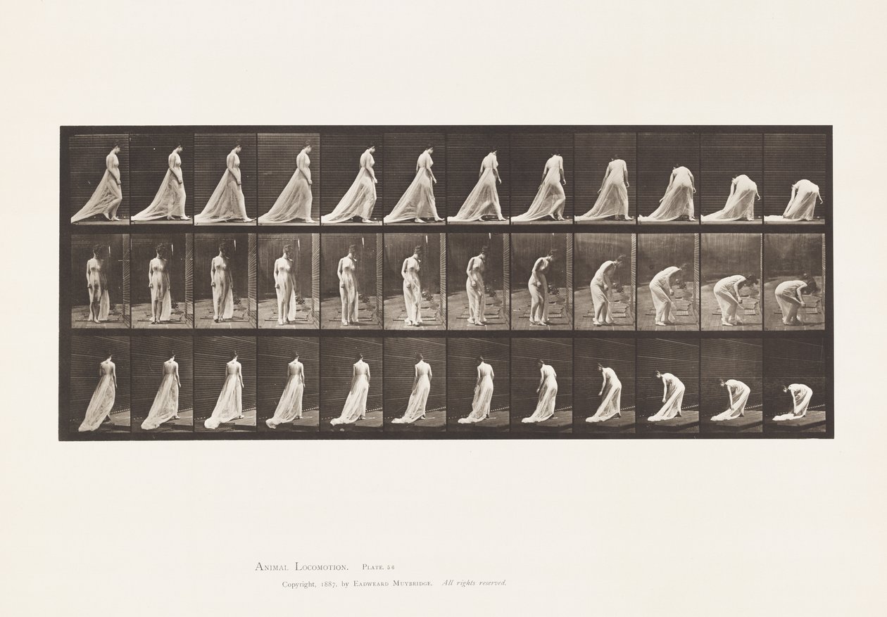 Plate 56. Walking, Turning and Stooping to Lift Train 作者 爱德沃德·迈布里奇