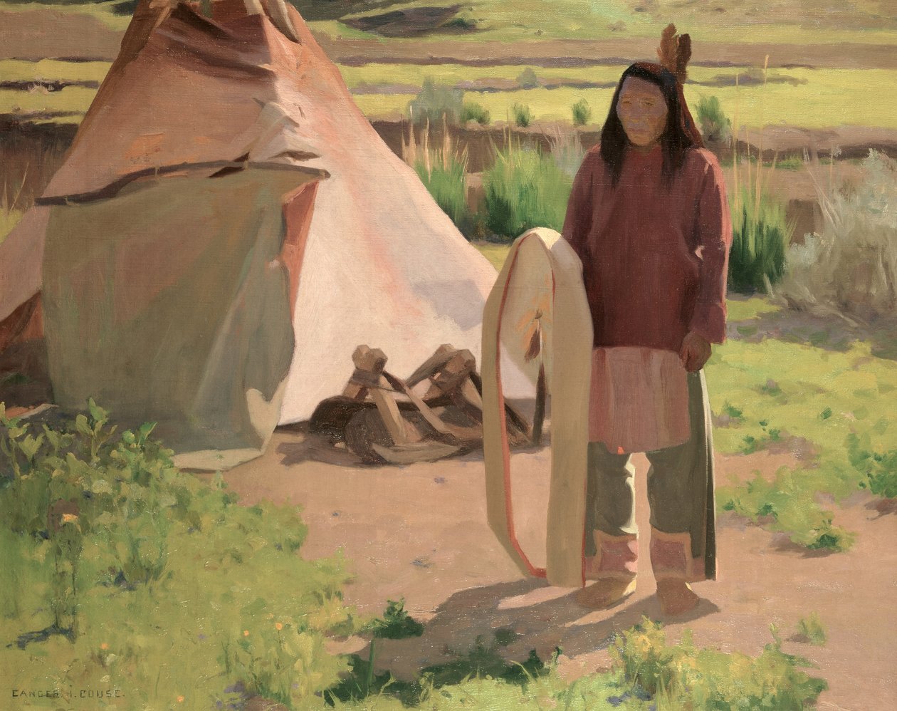 点击战士，约1898年（布面油画） 作者 欧文·欧文·库斯