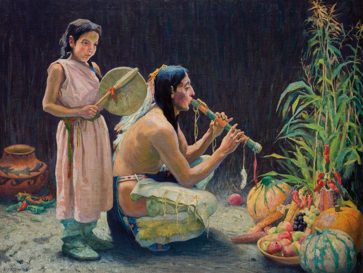 丰收之歌，约1920年（布面油画） 作者 欧文·欧文·库斯
