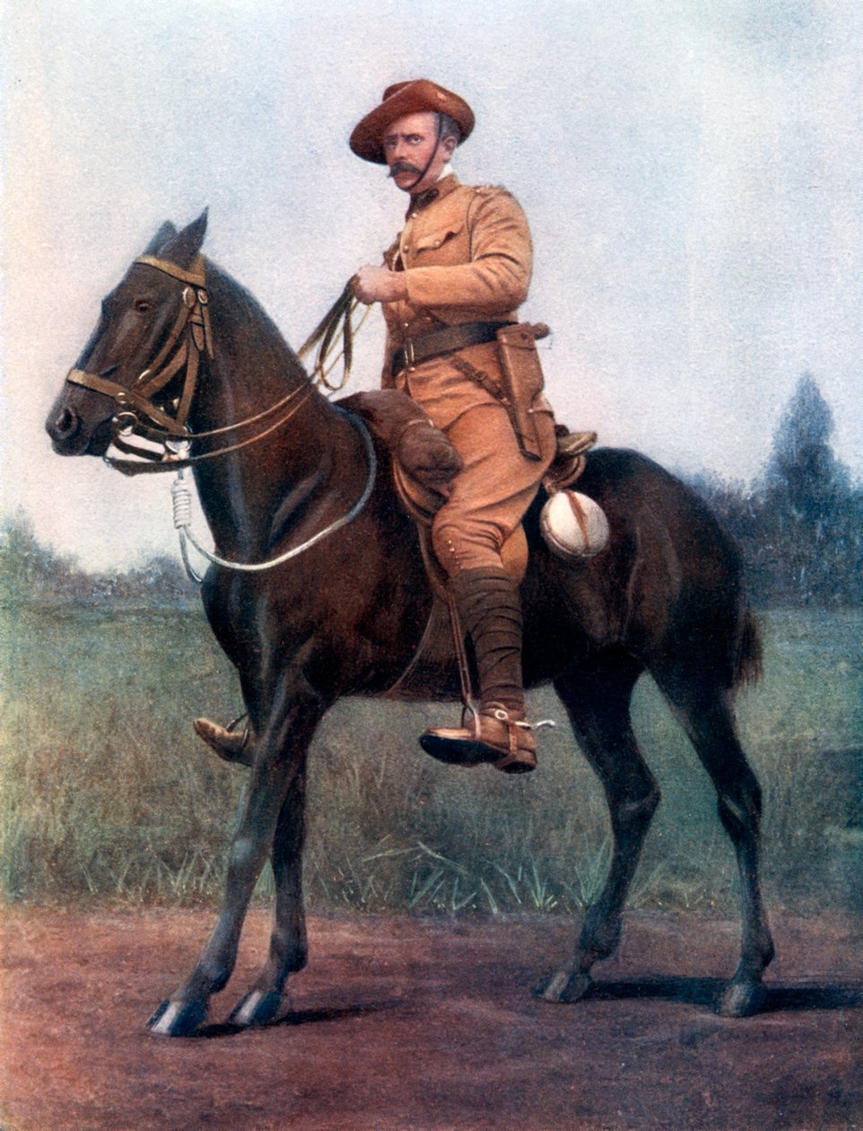 爱德华-白求恩中校，指挥白求恩骑兵队，1902年。 作者 拉瓦尔伯爵