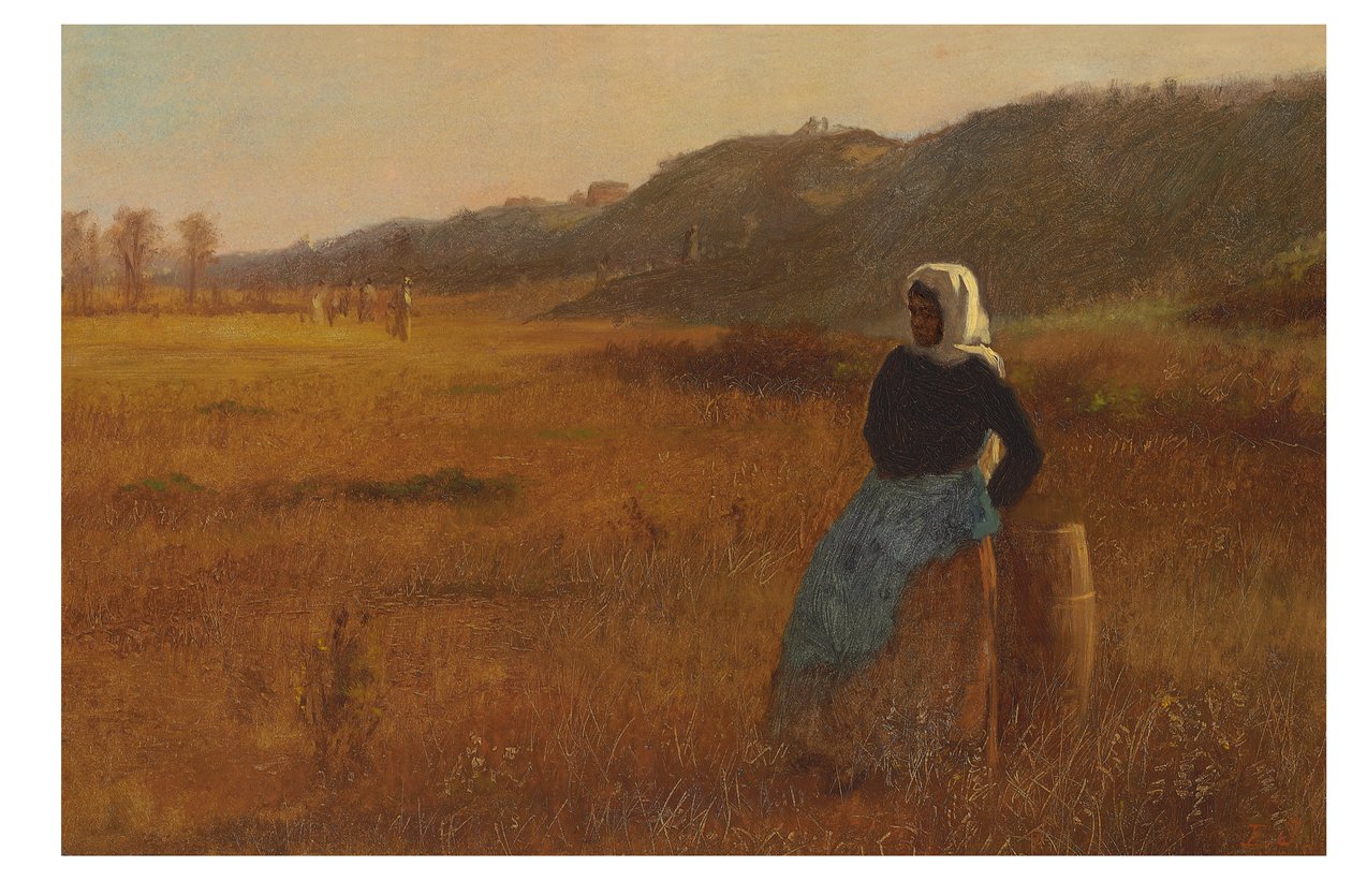 在一天的闭幕时，c.1878-80（船上的油） 作者 伊士曼·约翰逊