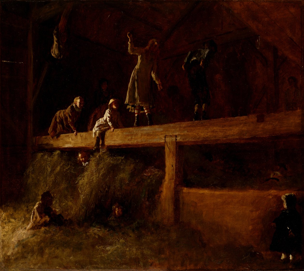 在Hayloft，c.1878 作者 伊士曼·约翰逊