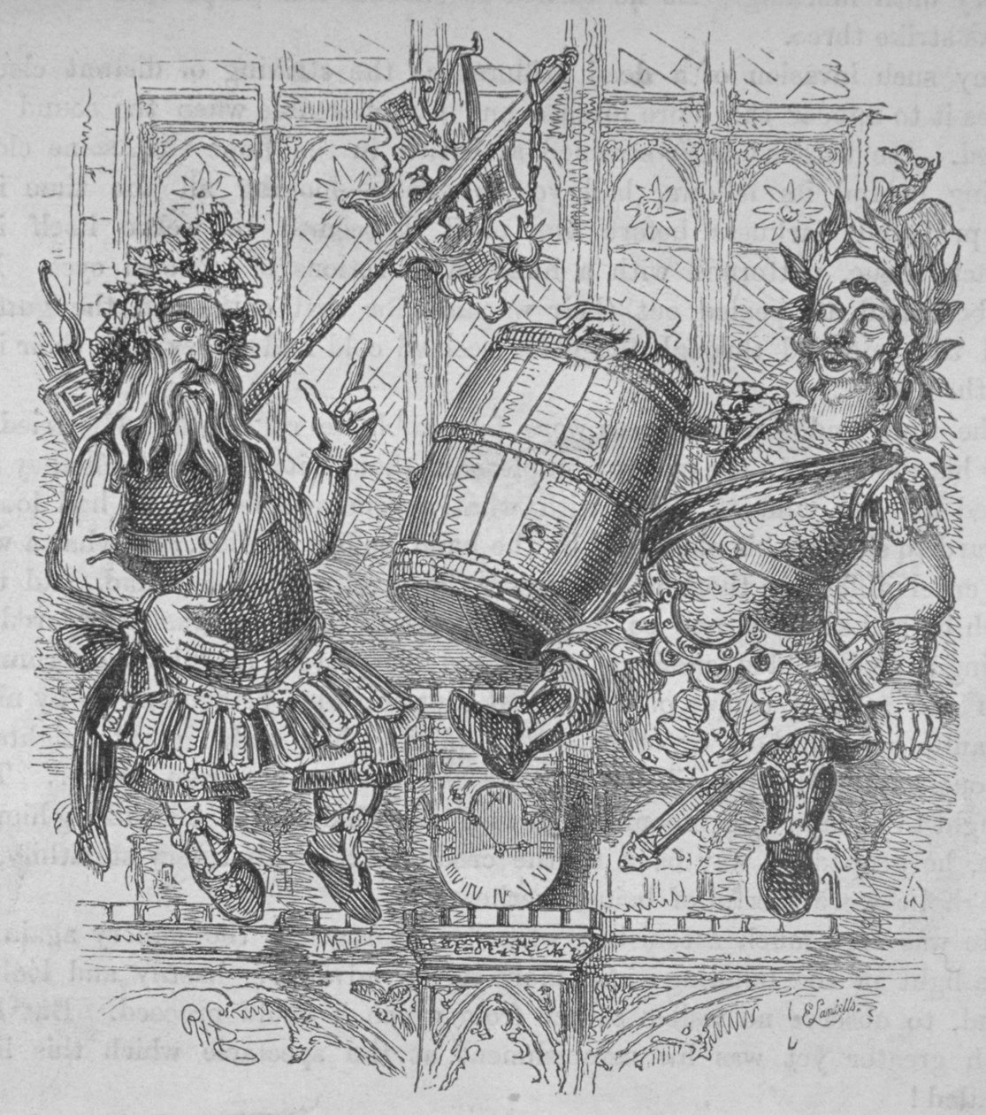 带桶的哥格和玛格，1840年 作者 埃比尼泽·兰德尔斯