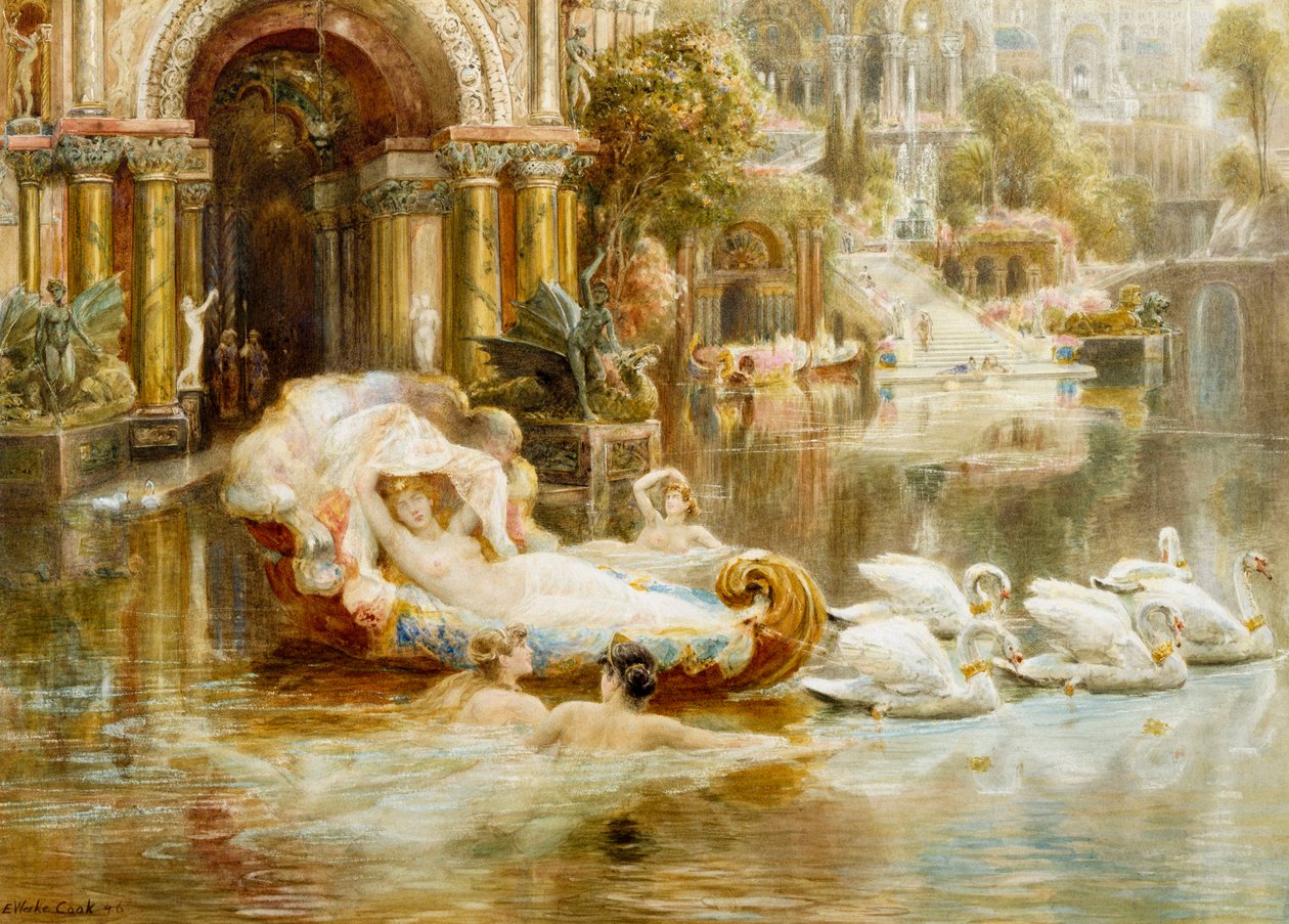 "埃比尼泽-维克-库克（1843-1926 年）的水彩画 私人收藏 作者 