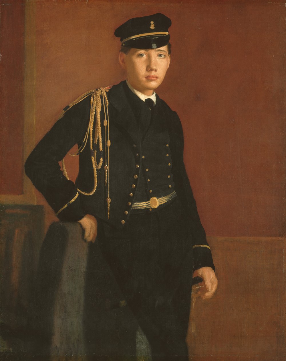 穿着海军军官制服的阿奇尔-德-加斯，1856-7 年 作者 埃德加·德加