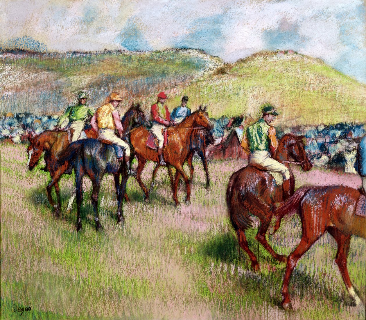 赛前，c.1893（粉彩） 作者 埃德加·德加