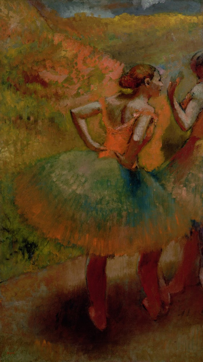 穿绿色裙子的舞者，c.1895 作者 埃德加·德加