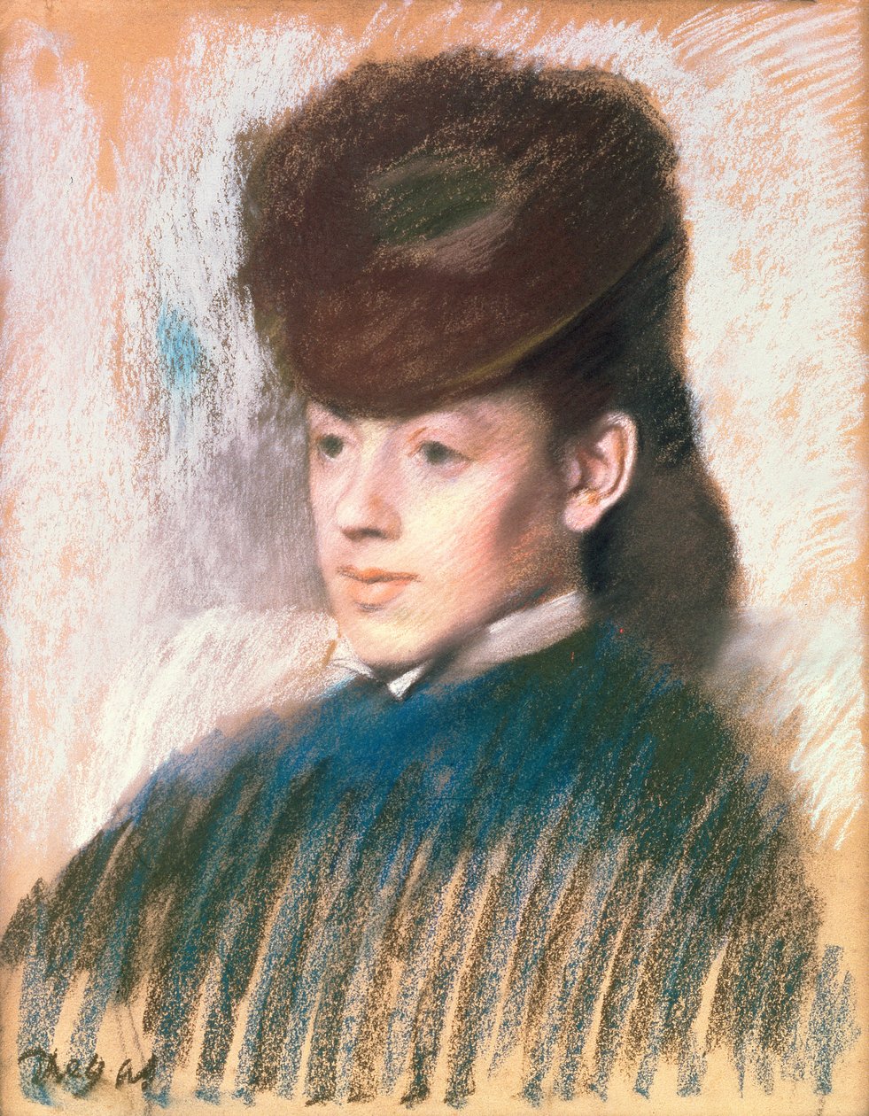 Mademoiselle Malo，第1875页（浅粉色纸） 作者 埃德加·德加