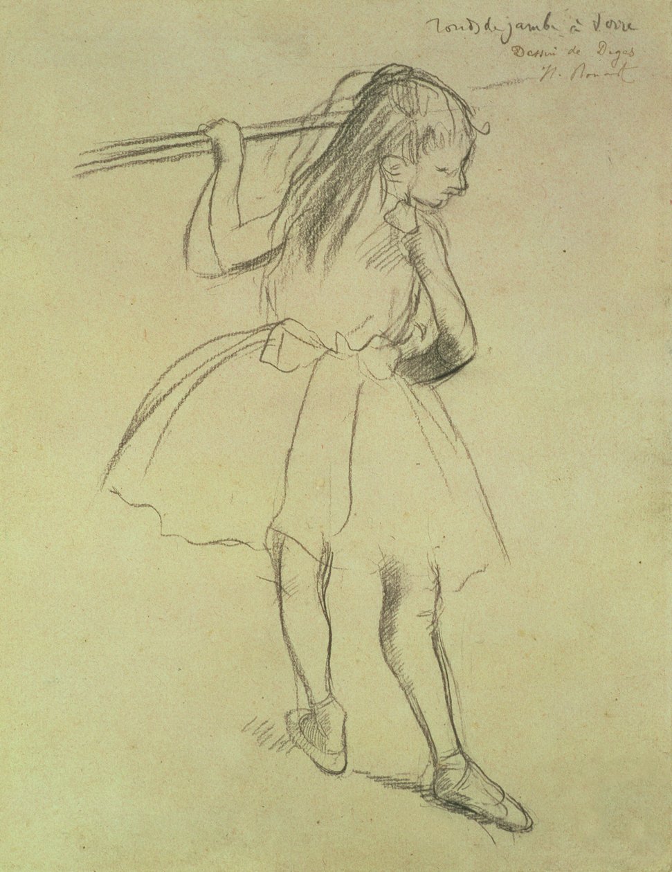 PD.32-1978 Barre的女舞者，c.1878（黑色粉笔） 作者 埃德加·德加