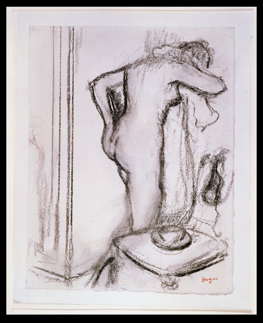 PD.33-1978妇女在她的厕所，1890年（纸上的木炭） 作者 埃德加·德加