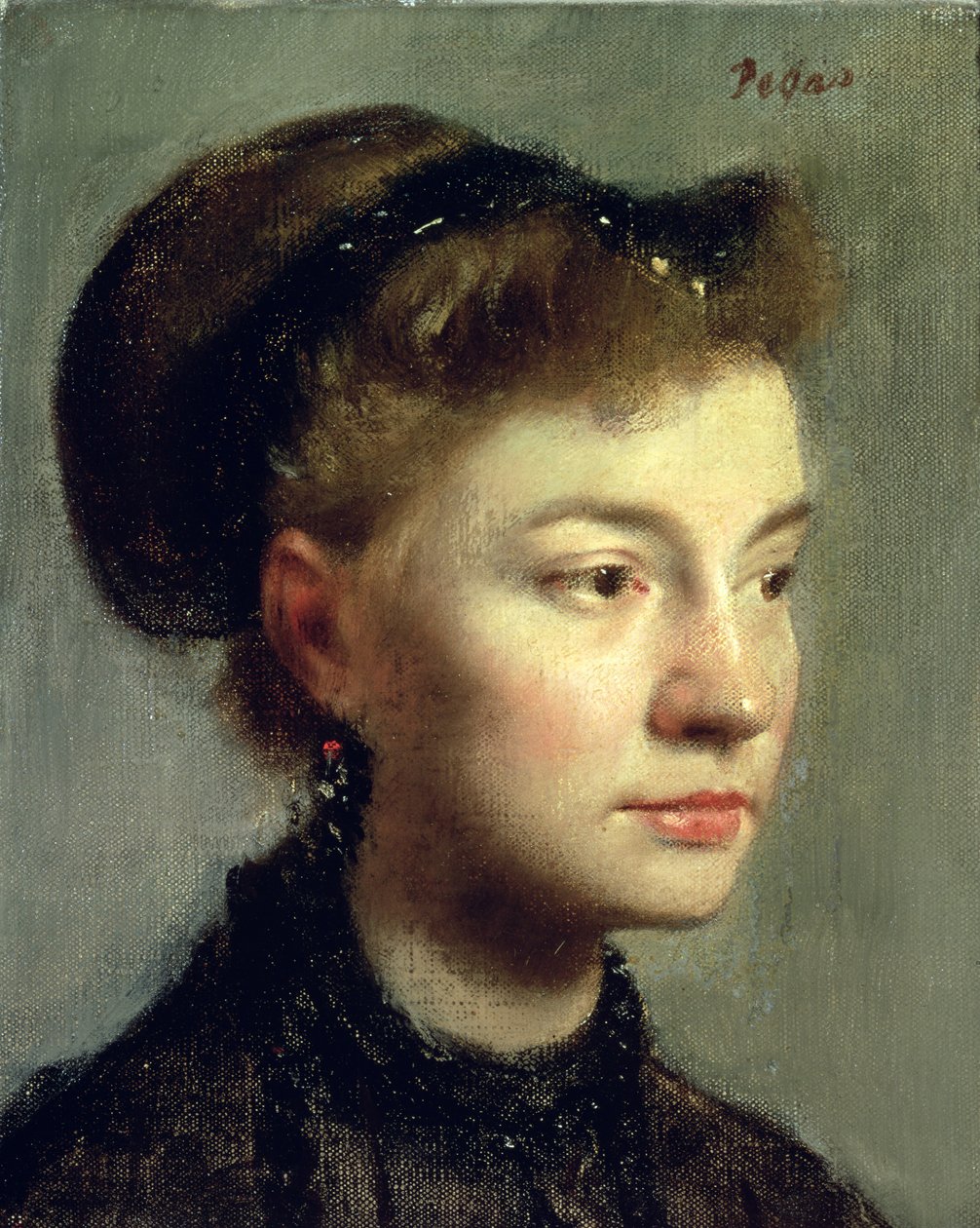 1867年一名年轻女子的画像 作者 埃德加·德加