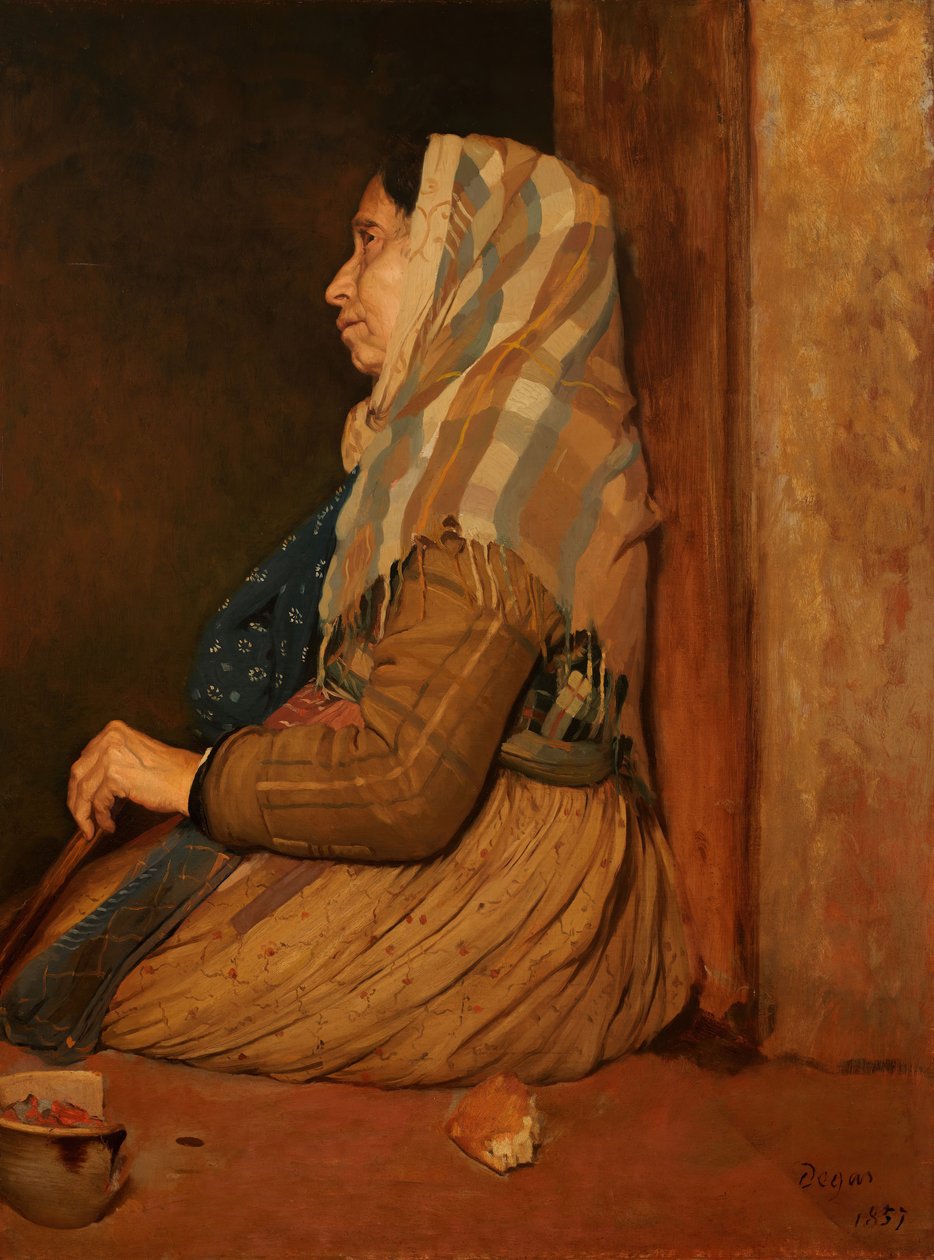 一个罗马乞丐妇女，1857年。 作者 埃德加·德加