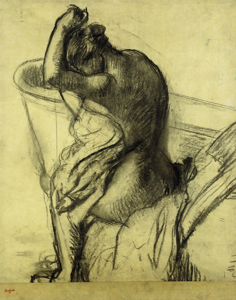 沐浴后；阿佩尔·勒·贝恩，1899年 作者 埃德加·德加