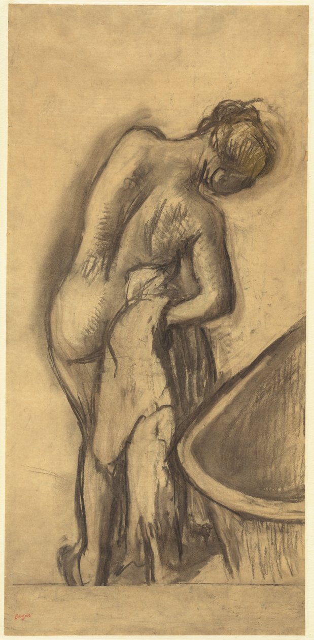 浴后：擦干身体的女人，约 1900 年（粉彩画） 作者 埃德加·德加