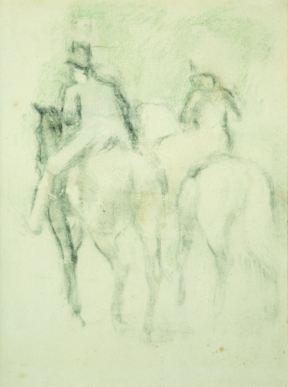 亚马逊和骑手， 作者 埃德加·德加
