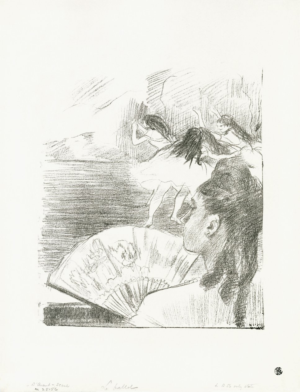 在剧院-带风扇的女人，约1878-80年 作者 埃德加·德加