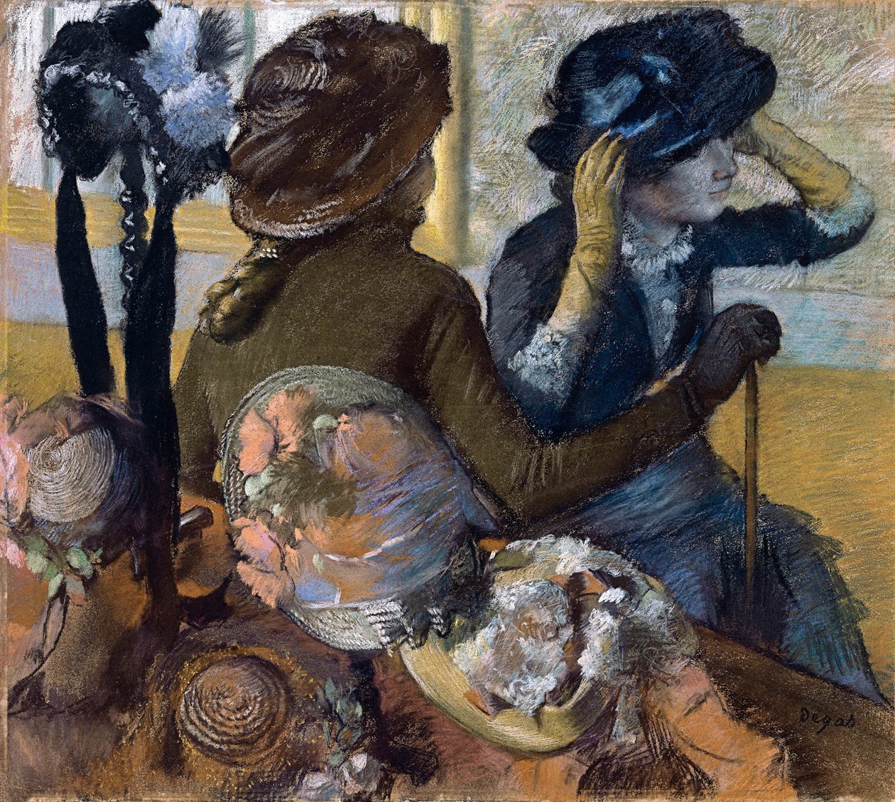 在Milliners，1882年 作者 埃德加·德加