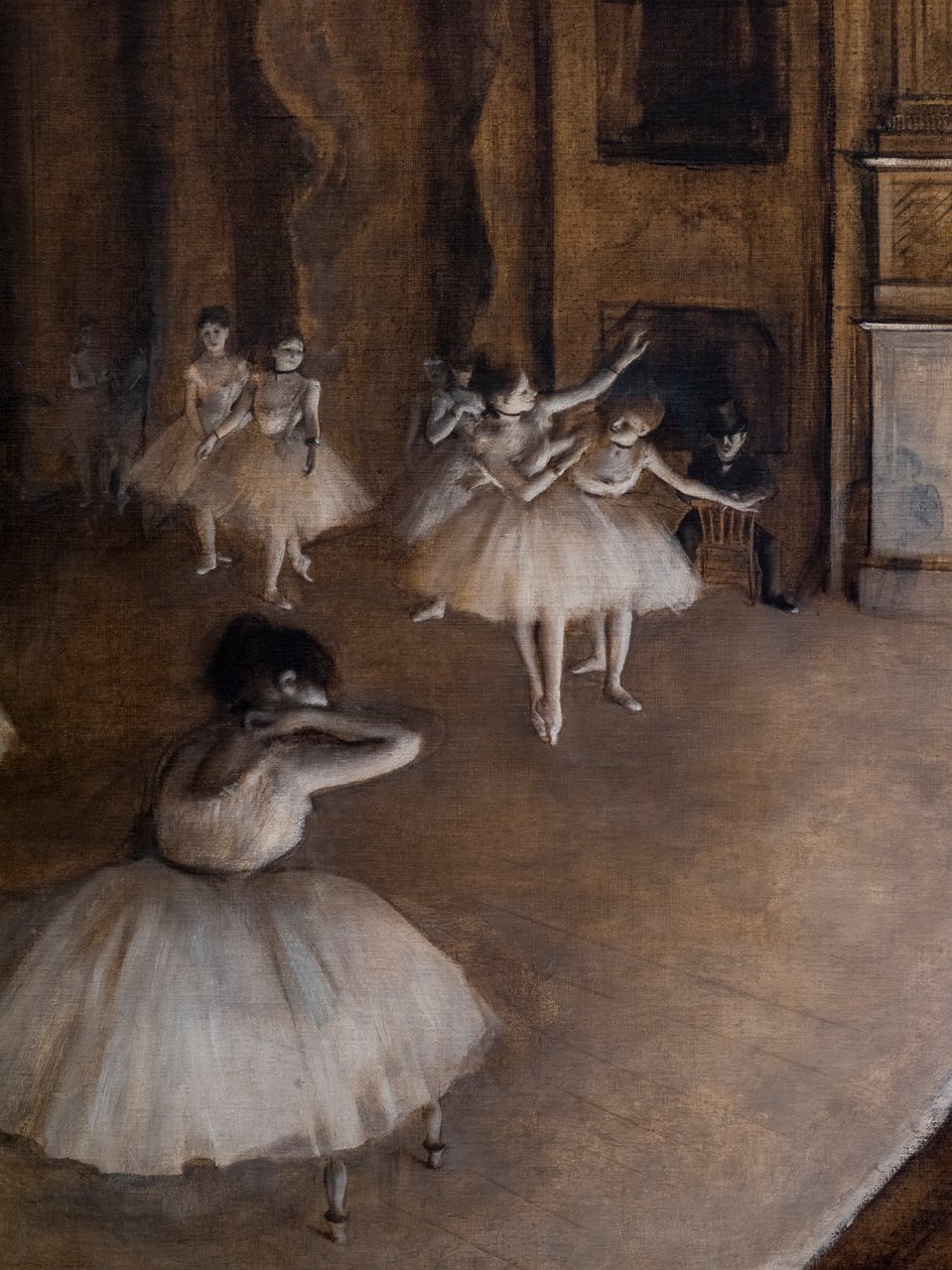 Ballet repetition on the scene (detail). 1874. Oil on canvas. 作者 埃德加·德加