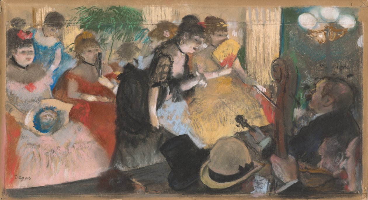 Cafe-Concert（Cabaret），约1876年-77年（纸和纸板上的单色字样） 作者 埃德加·德加