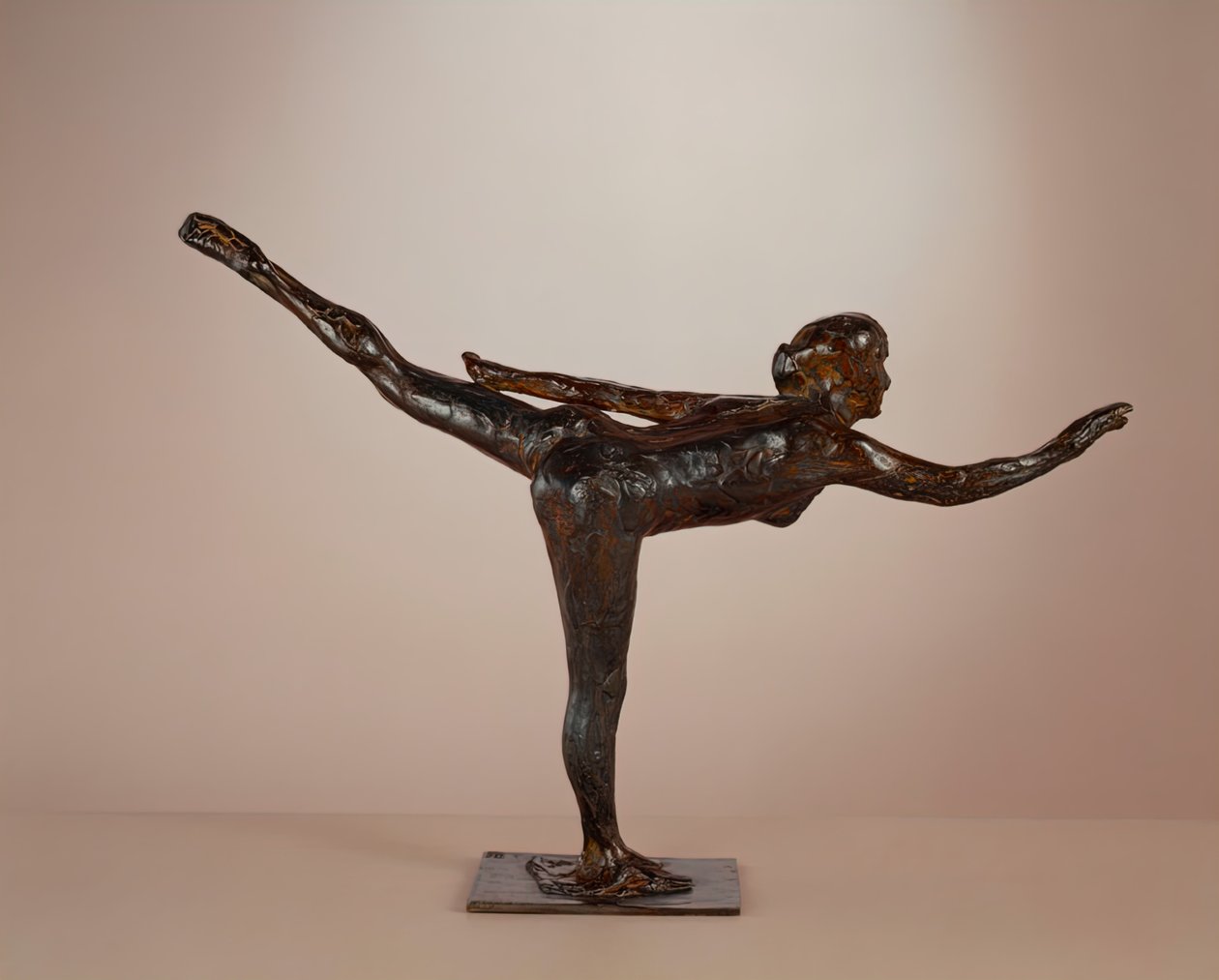 舞蹈家：Arabesque on right Leg, Left Arm in Line, c. 1877-1885cast c. 1919-1931. 作者 埃德加·德加