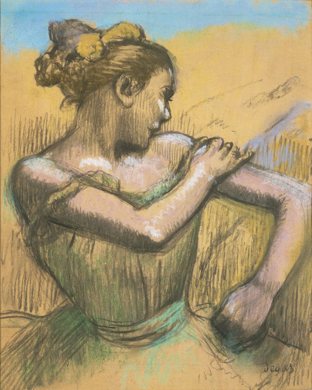 舞者，约 1895-99（纸上粉彩和炭笔画） 作者 埃德加·德加
