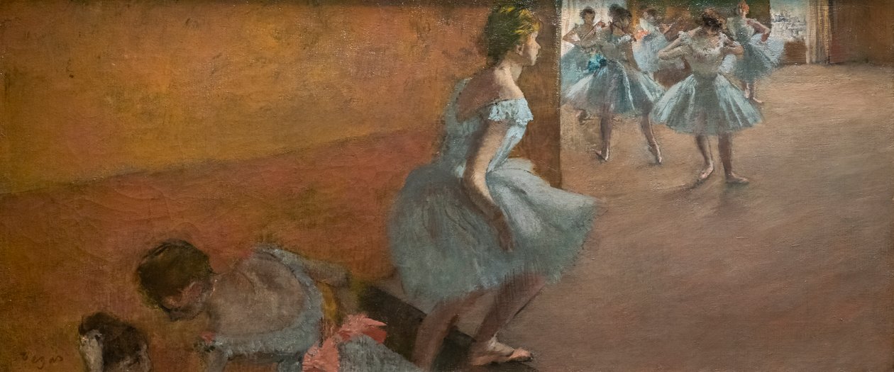 舞者爬楼梯。 1886 年至 1888 年。布面油画。 作者 埃德加·德加