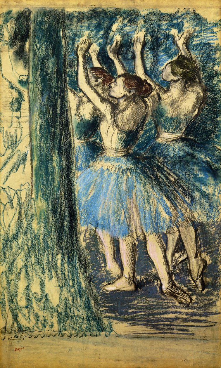 现场舞者； Danseuses en Scene，c。 1898年 作者 埃德加·德加