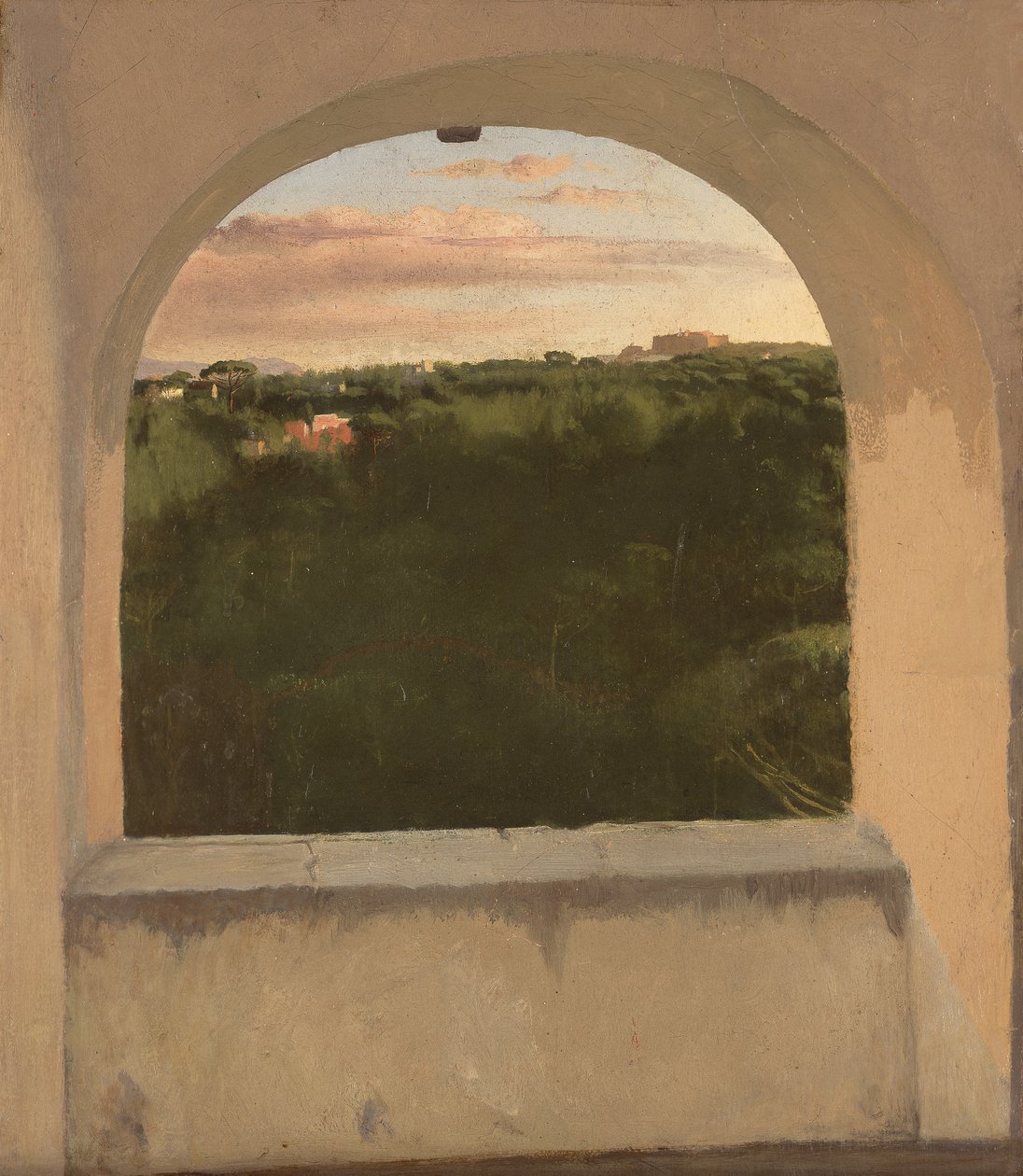 德加 - 透过天窗看到的意大利风景，约 1856-59，L 48 作者 埃德加·德加