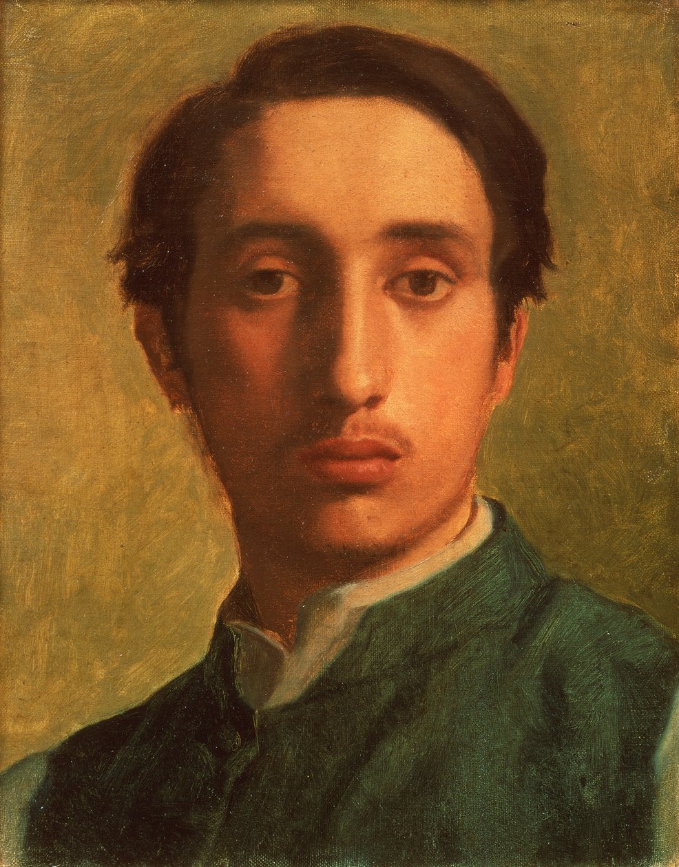 穿绿夹克的德加，约 1856 年（布面油画） 作者 埃德加·德加
