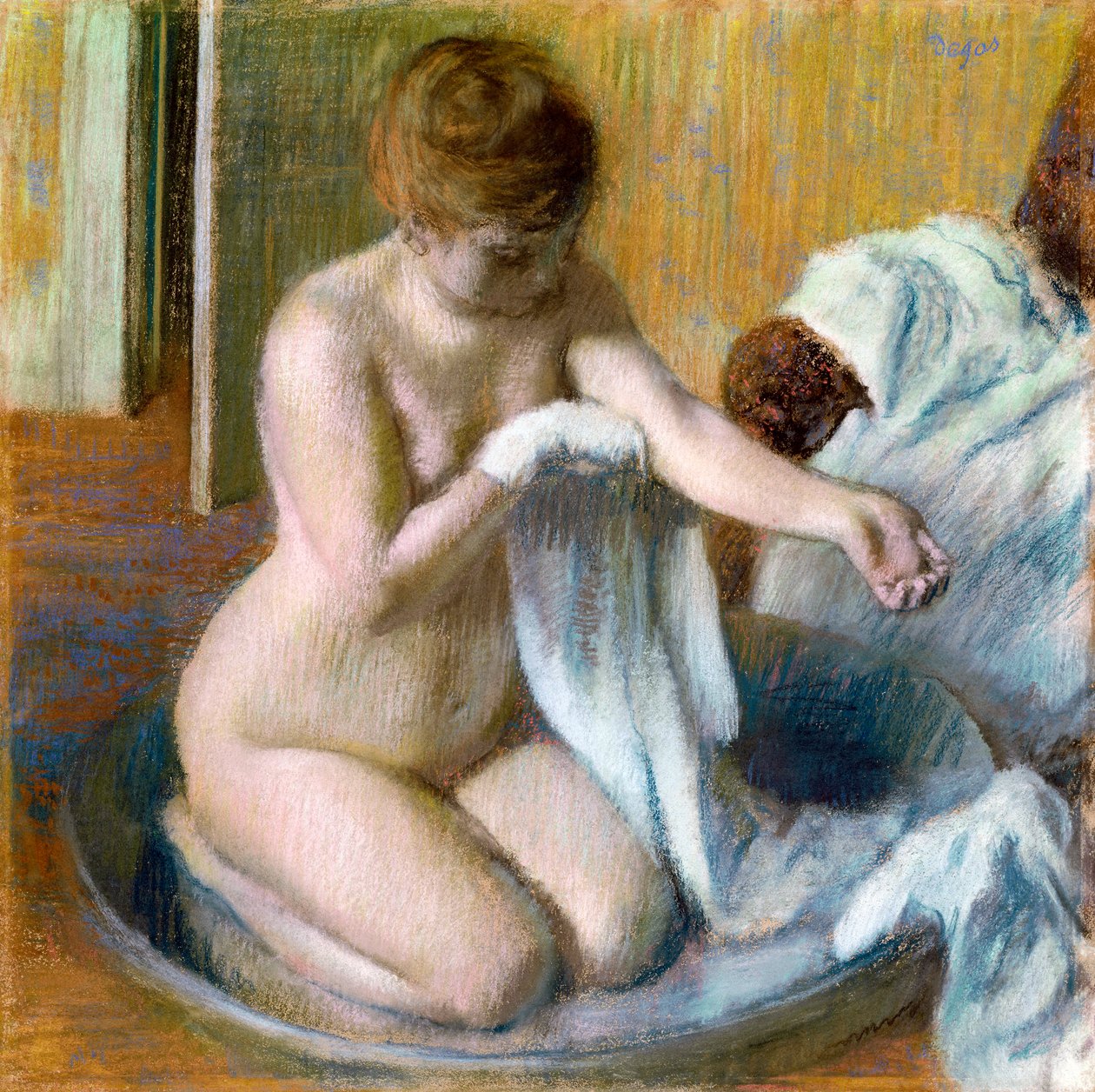 浴缸的女人，ca。 1883年 作者 埃德加·德加