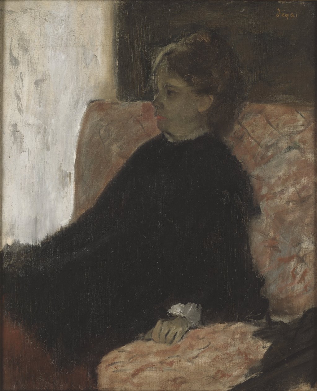 Femme en noir - Lady in Black, by Degas, Edgar (1834-1917). Oil on canvas. Dimension : 60x51 cm. Nationalmuseum Stockholm 作者 埃德加·德加