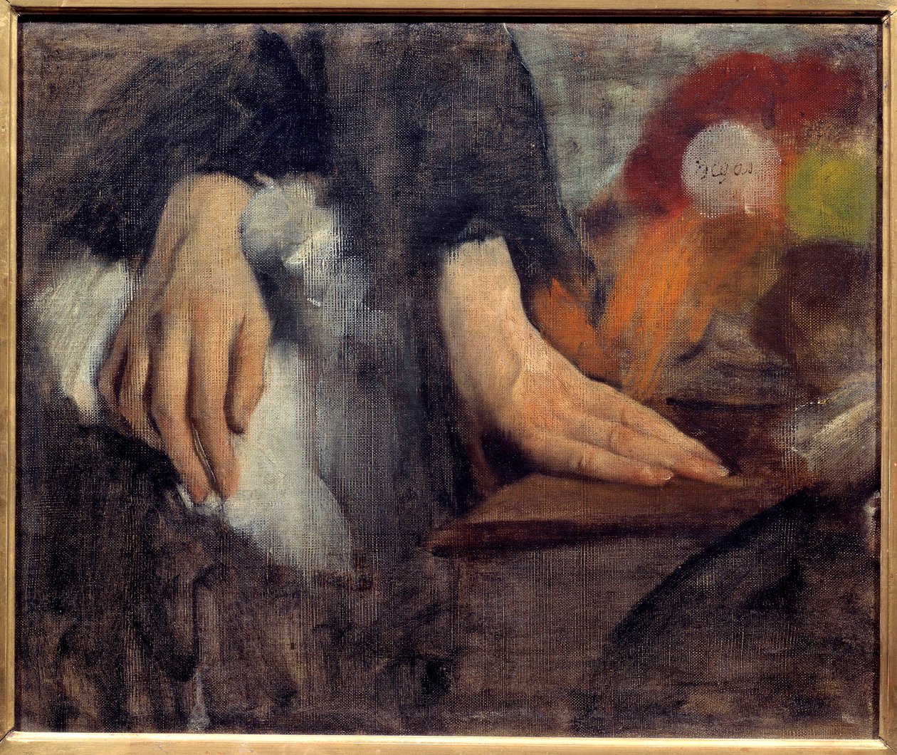 埃德加·德加 (Edgar Degas) (1834-1917) 1859 年为 Bellelli 家族进行的手工研究。 0,38x0,46 m 巴黎，奥赛博物馆 作者 埃德加·德加