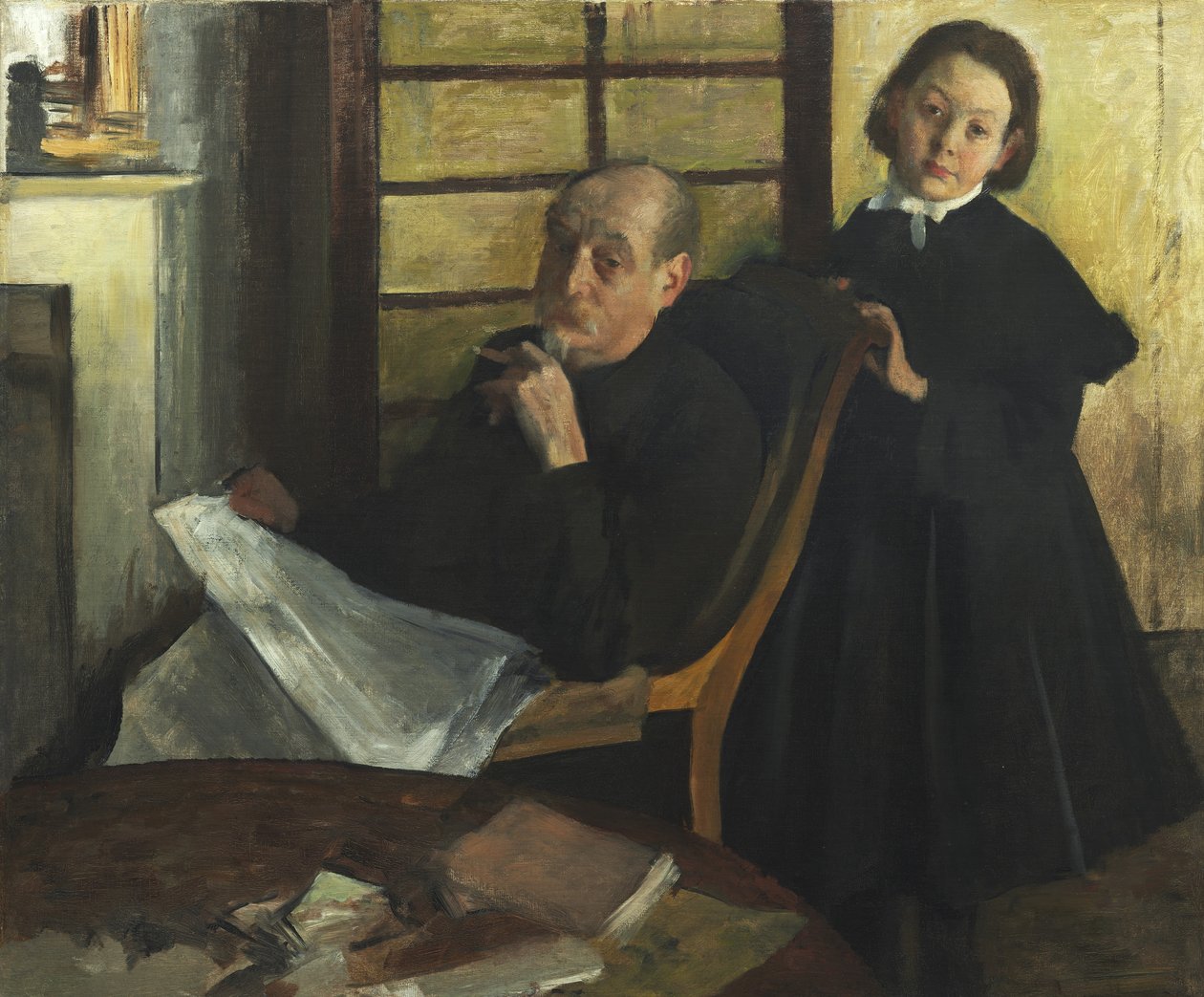 亨利·德加（Henri Degas）和侄女露西·德加（Lucie Degas） 作者 埃德加·德加