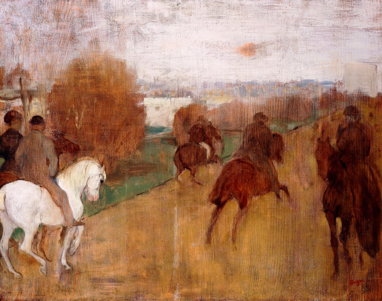 道路上的骑马者，1864-68年 作者 埃德加·德加