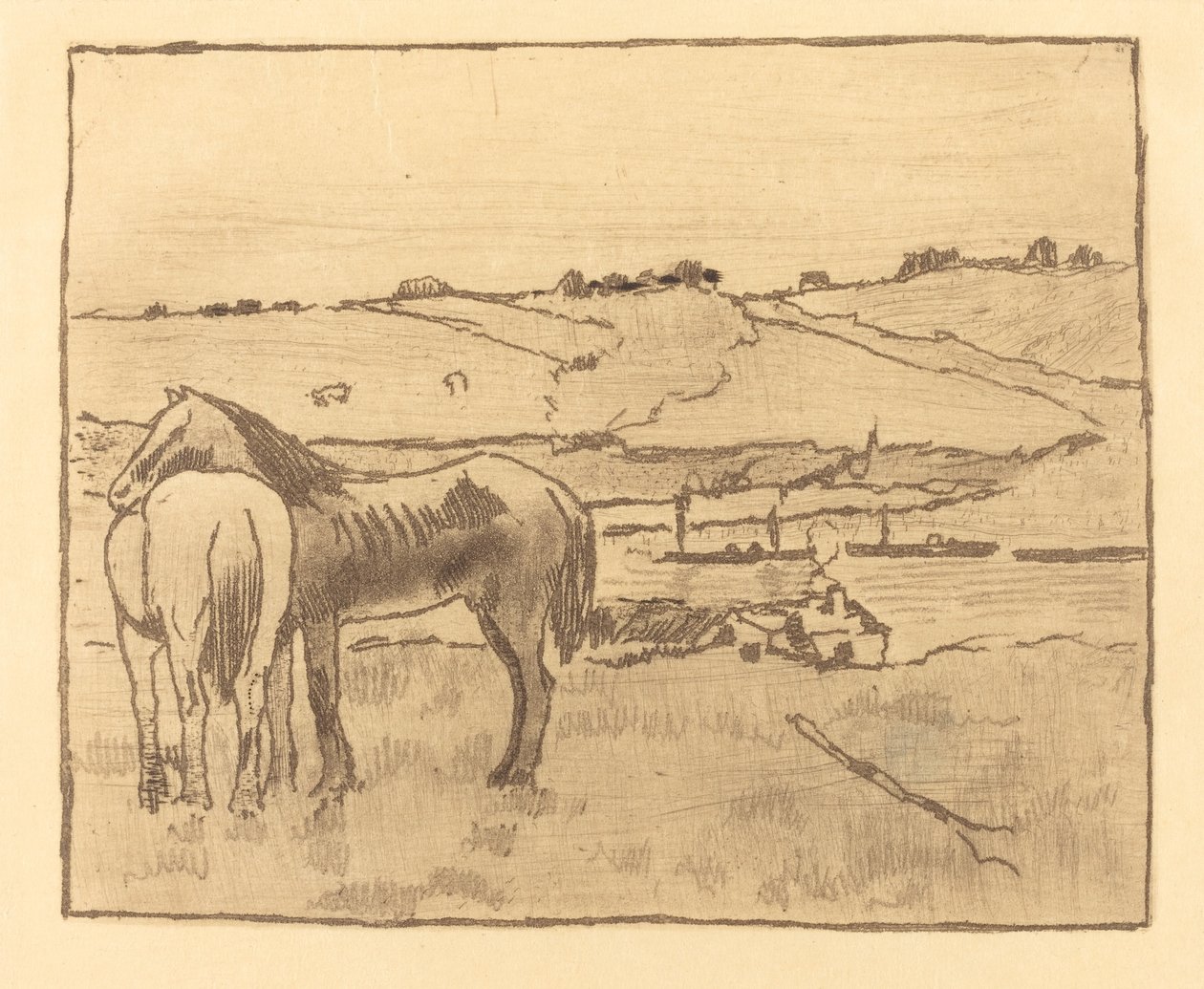草原上的马匹 Chevaux dans la prairie, 18911892. 作者 埃德加·德加