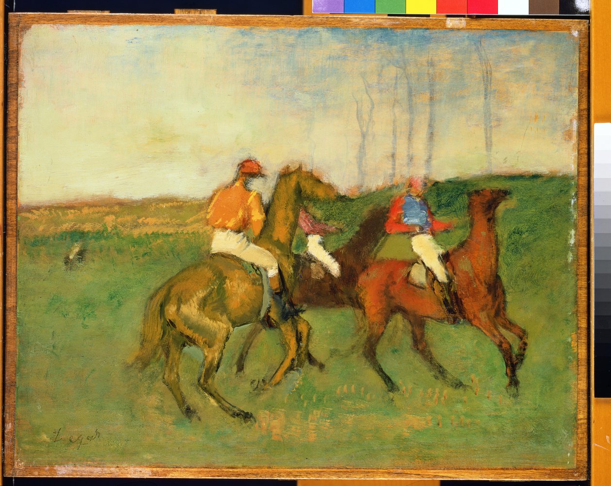 Jockeys和Race Horses，c.1890-95 作者 埃德加·德加
