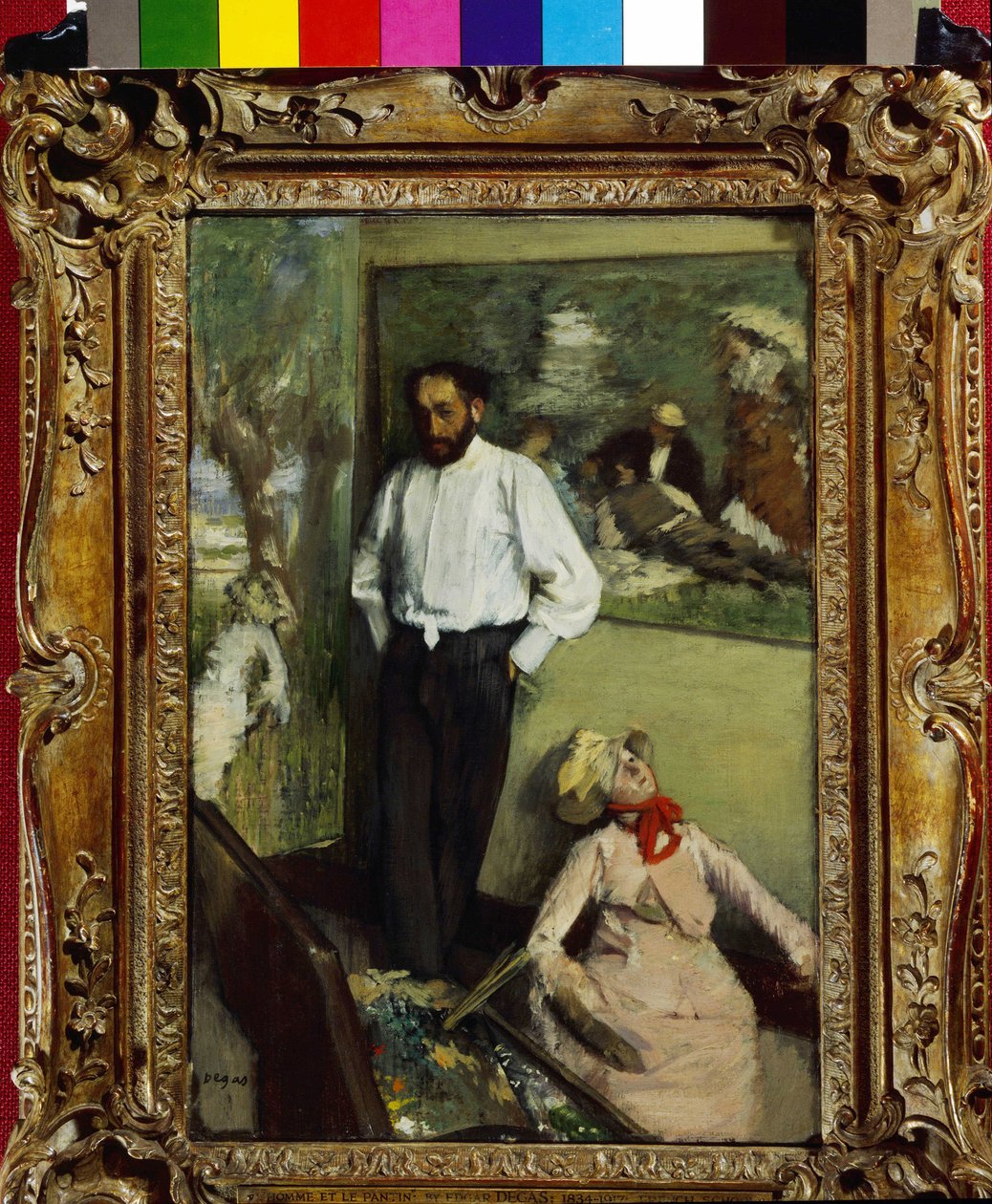 男人与潘婷》或《亨利-米歇尔-列维在画室中的肖像》，1879 年。埃德加-德加（1834-1917 年）的画作。葡萄牙里斯本卡洛斯特-古尔班基安博物馆。 作者 埃德加·德加