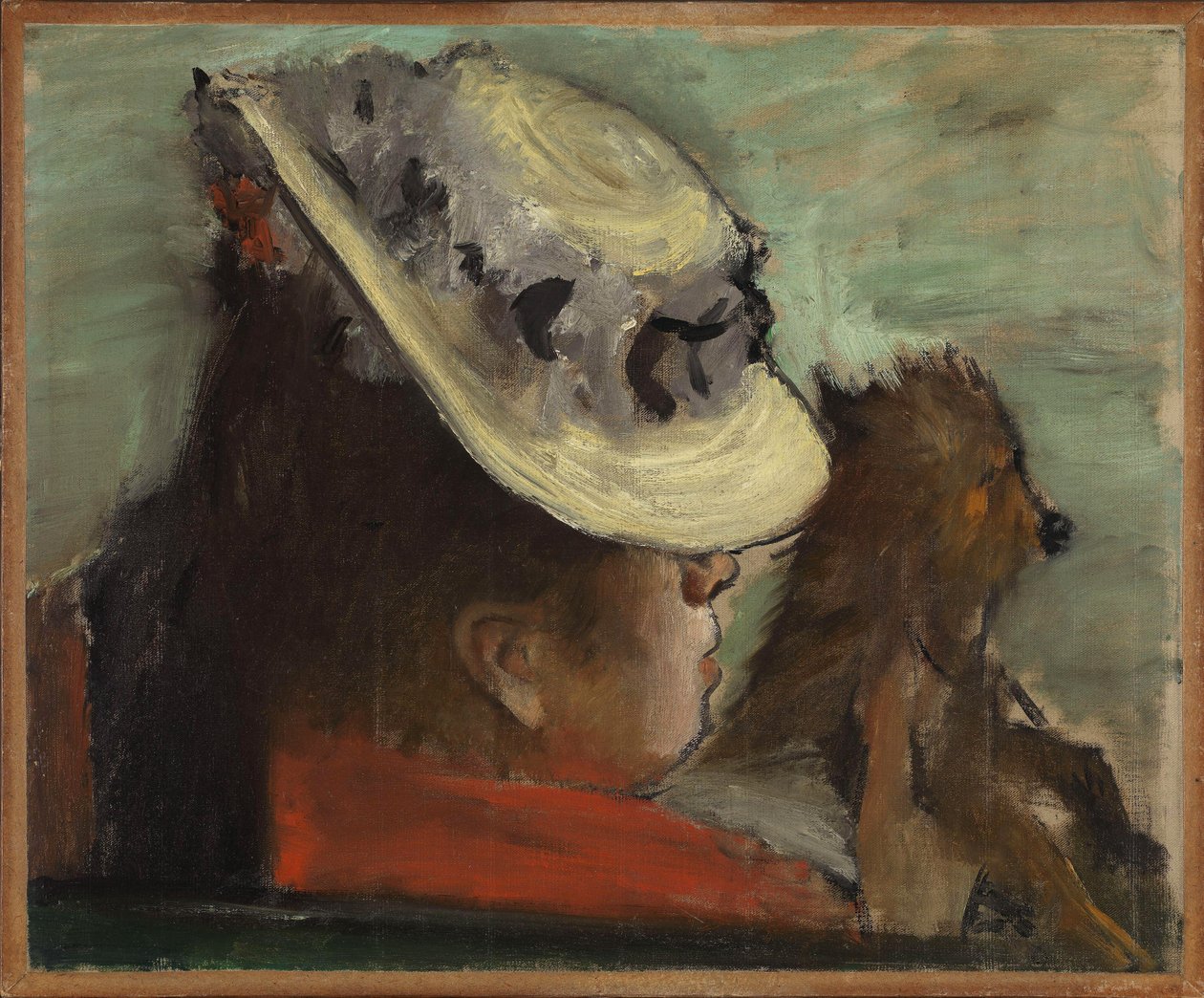 带狗的女士，约1877年（布面油画 作者 埃德加·德加