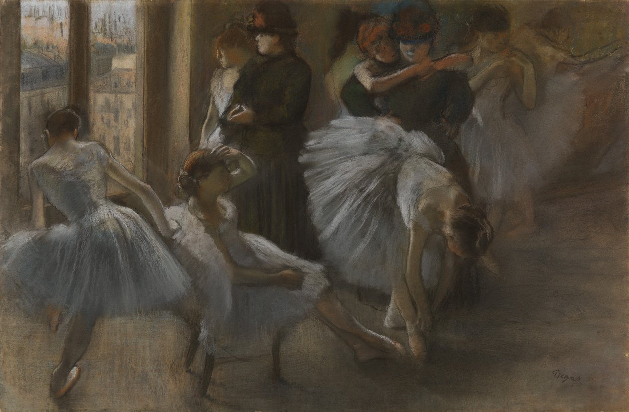 歌剧院门厅，约 1877-82 年（木板粉彩画） 作者 埃德加·德加