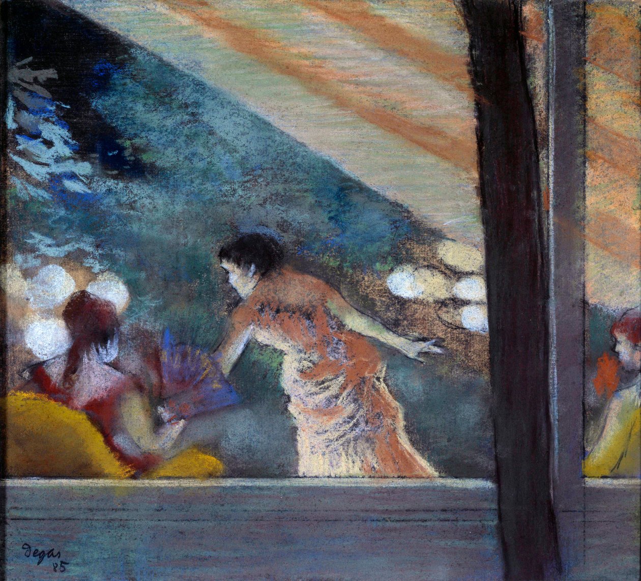 Le cafe concert des Ambassadeurs 粉彩画在埃德加-德加（1834-1917）的蚀刻画上，1885年，尺寸0.26x0.29米 巴黎，奥赛博物馆 作者 埃德加·德加