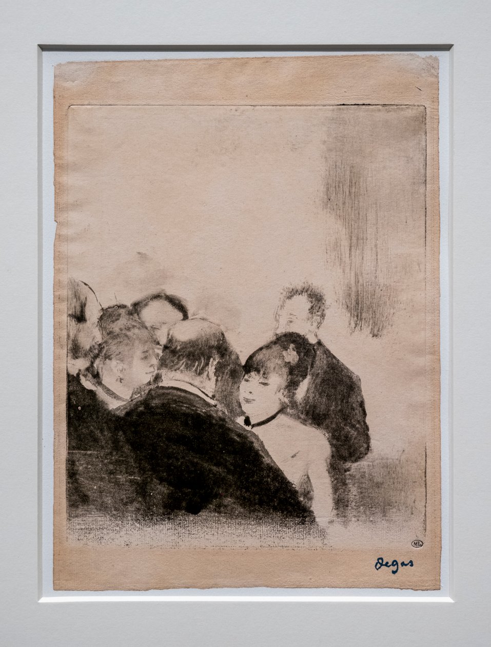 小红衣主教对他们的崇拜者讲话。大约在1876-1877年。单幅画有黑色墨水。 作者 埃德加·德加