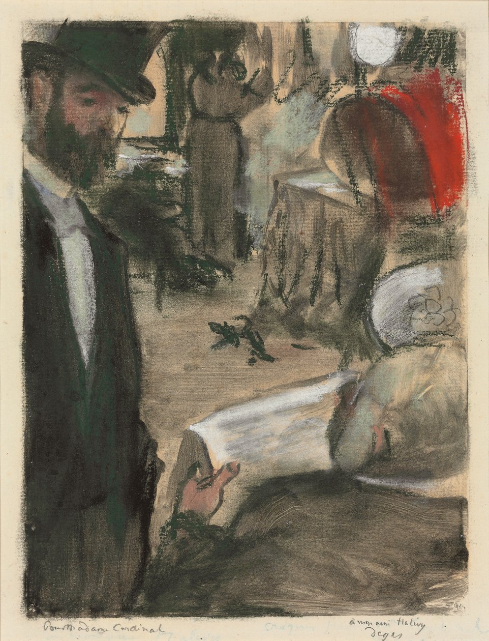 Ludovic Halevy在休息室发现红衣主教夫人； Ludovic Halevy，1876-1877年在盒子里找到红衣主教夫人 作者 埃德加·德加